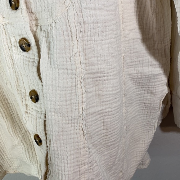 Free People All About The Feels Button Front Shirt Size Large - Picture 7 of 8